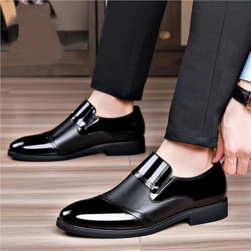 Mens Slip On Dress Shoes Leather Cap Toe Oxfords Business Casual Formal Wedding Prom Tuxedo Classic Comfortable4