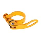 Fahrrad-Sattelstützen-Klemme, Sattelstützen-Rohrschloss, Clip, Kragen, Schnellverschluss, Gold, 34,9 mm für Radfahren