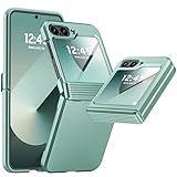 Vizvera for Samsung Galaxy Z Flip 6 Case, Hinge Cover Flip 6 Case with Screen Protector Shockproof All-Inclusive Phone Cover for Z Flip 6/Z Flip 7 FE-Matte Mint Green