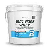 Amplia gama de sabores BioTechUSA 100% Pure Whey, Complejo de suero de leche con bromelina, aminoácidos, sin azúcar añadido, sin aceite de palma, 4 kg, Chocolate-Coco