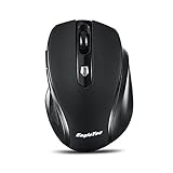 Wireless Mouse EagleTec for Computer, Notebook, PC, Laptop and Mac, Cordless Computer Mouse with mini USB 2.4GHz receiver, Small Portable Ergonomic Mouse MR5M2509 Black
