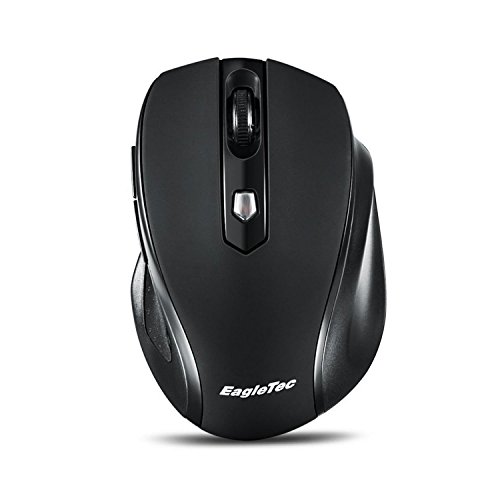 EagleTec Wireless Mouse for Computer, Notebook, PC, Laptop and Mac, Cordless Computer Mouse with Mini USB 2.4GHz Receiver, Small Portable Ergonomic Mouse MR5M2509 Black