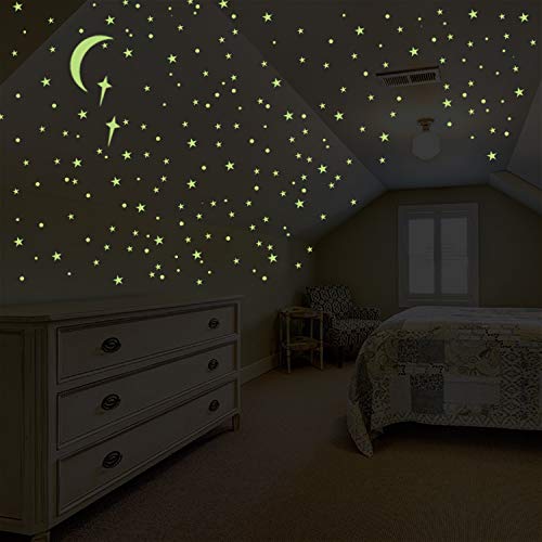 Glow in The Dark Stars for Ceiling Wall Stickers for Bedroom Living Room, Wall Decals for Kids Boys and Girls (201PCS)