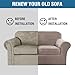 H.VERSAILTEX Real Velvet Plush 3 Piece Stretch Sofa Covers Couch Covers for 2 Cushion Couch Loveseat Covers Width Up to 72 Inch Feature Thick Soft Stay in Place (Medium Sofa, Taupe)