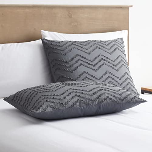 Nestl Grey Duvet Cover King Size - Boho Bedding King Duvet Cover Set, 3 Piece Tufted Double Brushed Boho Duvet Cover King With Zipper Closure, 1 King Size Duvet Cover 104X90 Inches And 2 Pillow Shams #TOP3