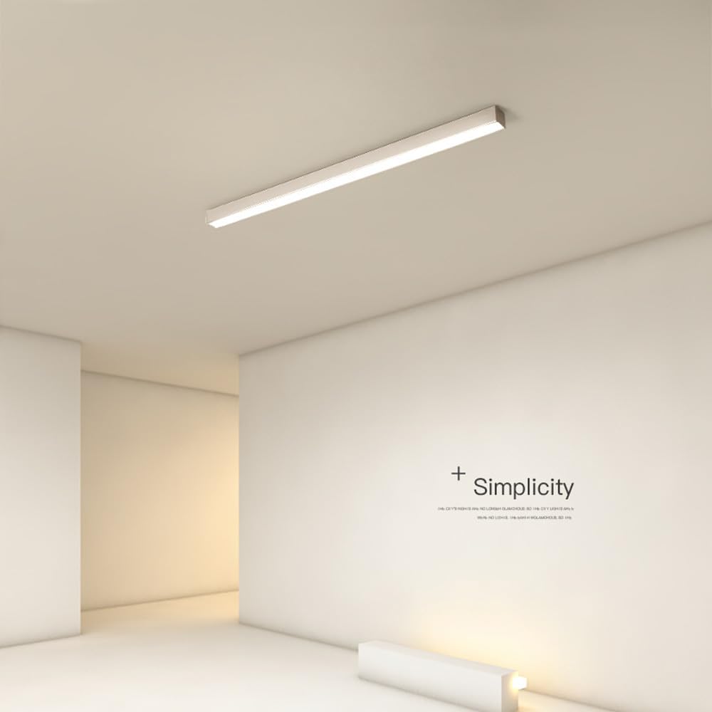Decorazione Domestica Moderna Plafoniera lineare a LED Moderna plafoniera da Incasso per corridoio Barra Lunga in Metallo Apparecchio di Illuminazione Plafoniera da Ufficio Bianca per la casa