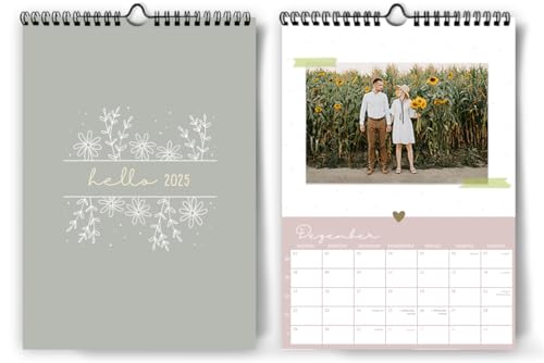Fotokalender 2025 zum selber gestalten I Bastelkalender in Format A4 I Hochwertiger Kalender 2025 zum Selbstgestalten I Foto Bilder einkleben