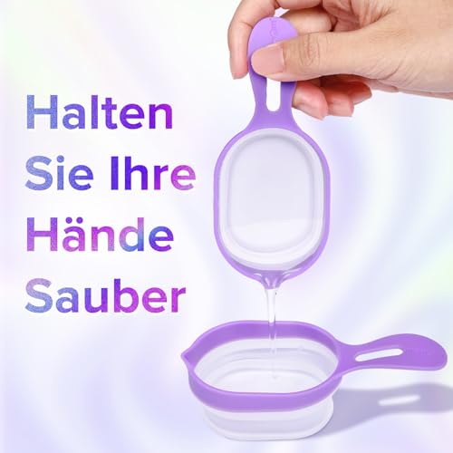 Premom Wiederverwendbarer Urinbecher: 2 x zusammenklappbarer Probenbecher Probenbehälter Auffangbecher für Urin, Füllmenge 50 ml | Einfach zu verwenden und zu reinigen