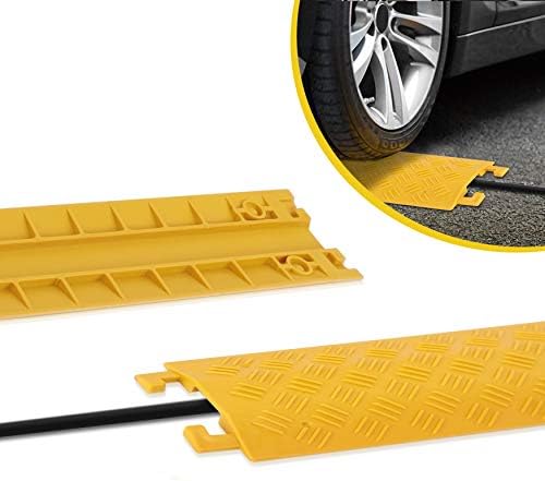 Durable Cable Ramp Protective Cover - 2,000 lbs Max Heavy Duty Drop Over Hose & Cable Track Protector, Safe in High Walking Traffic Areas - Cable Concealer for Outdoor & Indoor Use - Pyle PCBLCO19