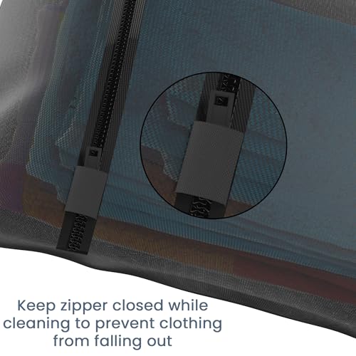 Image of Kuber Industries Pack of 15 Polyester Laundry Mesh Bag for Washing Machine | Laundry Bag for Clothes with Zip for Lingerie, Jeans, Hosiery, Stocking & Socks | YZ-2-BLK | Plain - Black