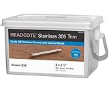 Starborn Headcote No. 8 x 2-1/2 in. L Star Trim Head Stainless Steel Deck Screws 350 pk