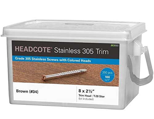 Starborn Headcote No. 8 x 2-1/2 in. L Star Trim Head Stainless Steel Deck Screws 350 pk