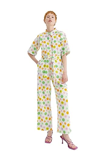Mono para mujer con estampado de flores vintage y diseño original de los años 60