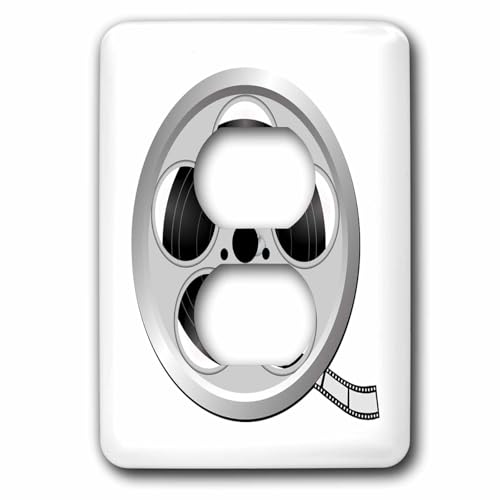 3dRose Image of Old Reel Of Movie Film 2 plug outlet cover
