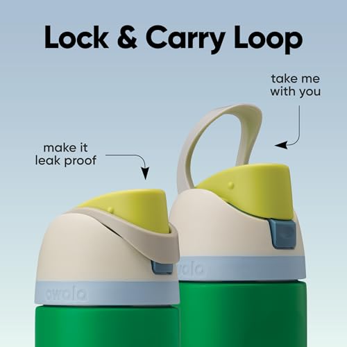 Image of Owala FreeSip Insulated Stainless Steel Water Bottle with Straw, BPA-Free Sports Water Bottle, Great for Travel, 24 Oz, Putting Green