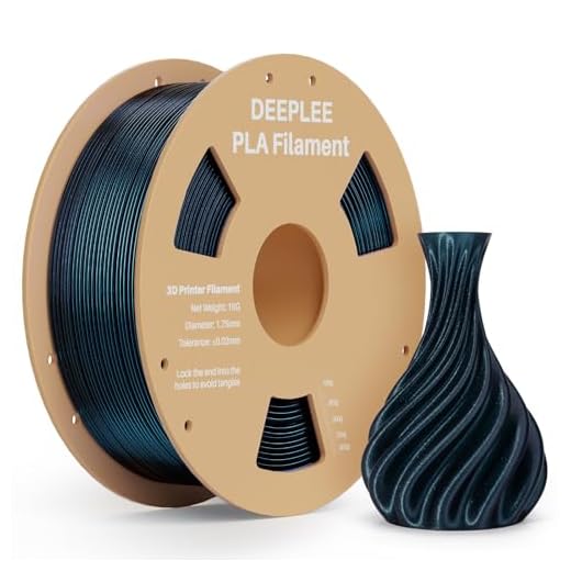 DEEPLEE Galaxy PLA 3D Printer Filament 1.75mm 1kg, Sparkle Black Glitter PLA, Dimensional Accuracy +/-0.02mm, Colorful Twinkling Shiny 3D Printing Filament