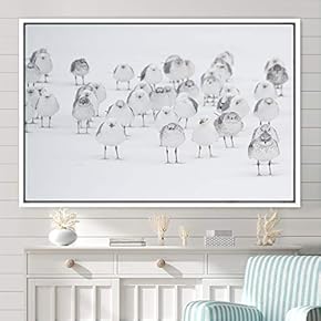 signwin Framed Canvas Wall Art White Birds Canvas...