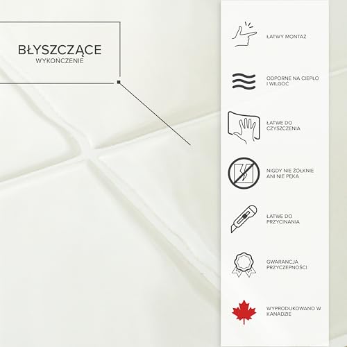 SMART TILES Płytka chroniąca przed zachlapaniem do naklejenia - 5 arkuszy po 22,86 cm x 22,86 cm - 3D klej do naklejania płytki chroniącej przed zachlapaniem do kuchni, łazienki, płytki ścienne, Oia