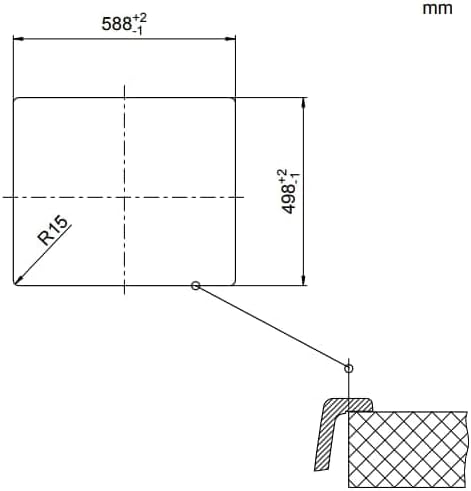 Sink cutout dimensions diagram