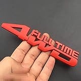 SpaceX-Store One Piece FULL TIME 4WD Emblems, Four-Wheel Drive Badges, 3D Metal Car Side Fender Rear...