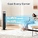 OLIXIS Tower Fan for Bedroom, 28dB Quiet Floor Standing Fan with Remote, 12H Timer, 5 Speeds, 4 Modes, LED Display, Portable Bladeless Oscillating Cooling Fan for Indoor, Home, Office - Black