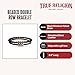 True Religion Beaded Simulated Black Leather 8.5 Inch Double Row Bracelet for Men Black Rhodium Plated Brass