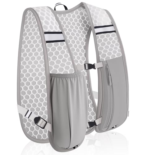 Rongrongago Zaino Trail Running, Gilet Running Con Tasca Con Zip,