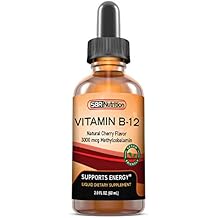 SBR Nutrition Vitamin B12 Sublingual Liquid Drops - Methylcobalamin, VIT B 12 Supports Energy, Max Absorption, 3000mcg Per Serving, 60 Servings, Non-GMO, Vegan Friendly, Manufactured in The USA