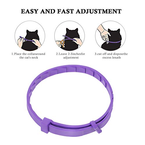 ULTECHNOVO 5Pcs Calmante Acalmar E Relaxar O Seu Gato Coleiras Coleiras para Gatos Ajustável Roxo
