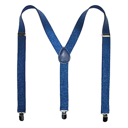 Ctm® Women's Elastic Glitter Clip-End Suspenders, Silver #TOP1