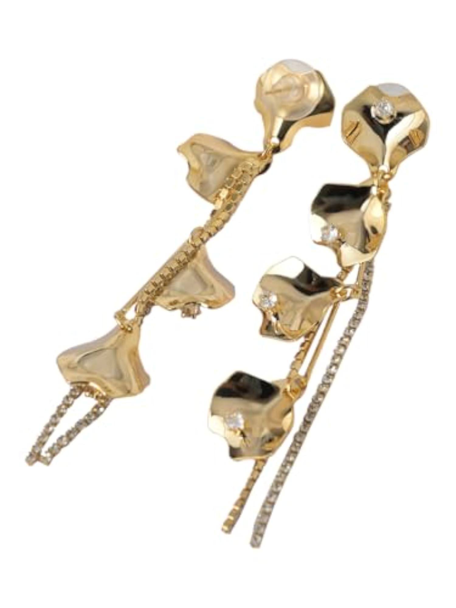 Women's Gold Plated Anti-Tarnish Long Earrings, Oxidised Design