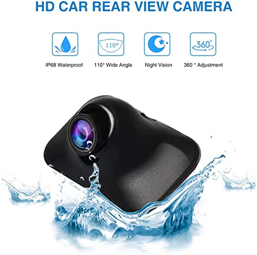 PARKVISION Mini Car Side View Camera/Rear View Camera/Front View Camera with Rotatable Lens,Paste Installation,Upside Down Flip Image Function Without Guideline