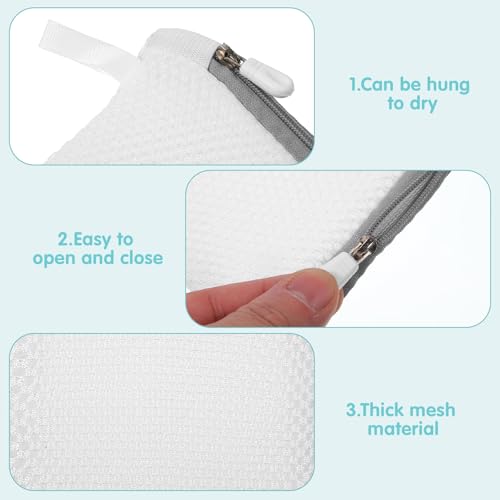 5 Stück Wäschenetz Klein 14 x 12 cm Mini Waschmaschinenbeutel mit Reißverschluss Wäschesäcke Wäschebeutel für Wäscheperlen Feinwäsche Bh Socken Unterwäsche
