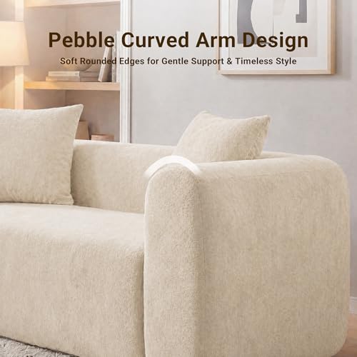 Image of Claiks 142 inch Cloud Boneless Couch, L-Shape Right Chaise, Beige