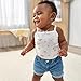 Gerber Baby and Toddler Girls Cuffed Denim Shorts, Light Blue Denim Wash, 6-9 Months