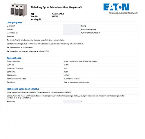Couverture 3P Eaton 260045 cache de protection vis taille 3 - 2