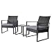 Produktbild SVITA LOIS Poly Rattan Sitzgruppe Gartenmöbel Metall-Garnitur Bistro-Set Tisch Sessel schwarz