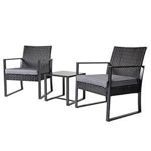 SVITA LOIS Poly rotan zitgroep tuinmeubelen set tafel stoel set zwart