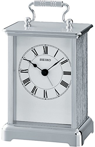 Preisvergleich Produktbild Seiko Tischuhr analog Aluminium Silber QHE093S
