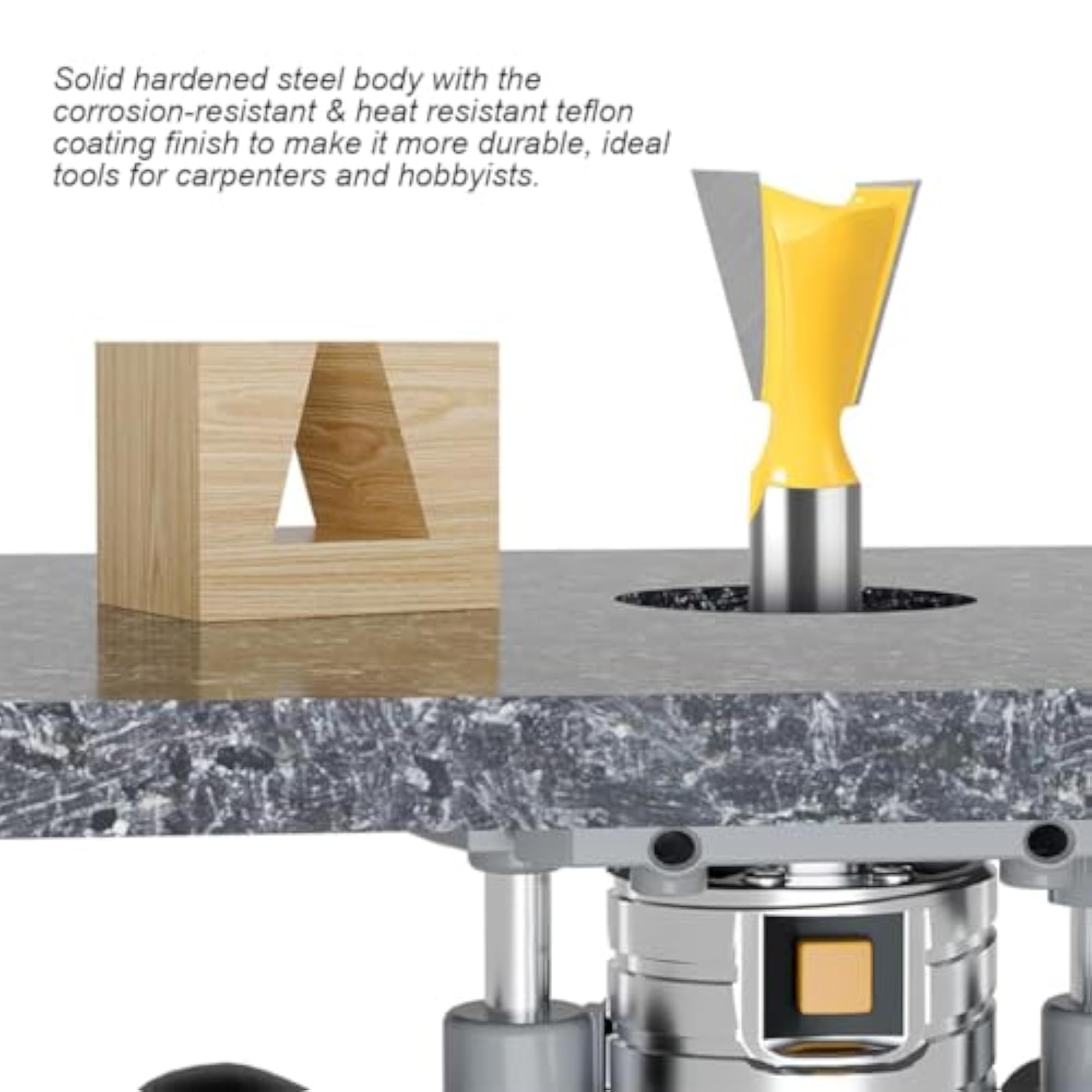 Router Bit Set with 1/4'' Shank, 5 Sizes