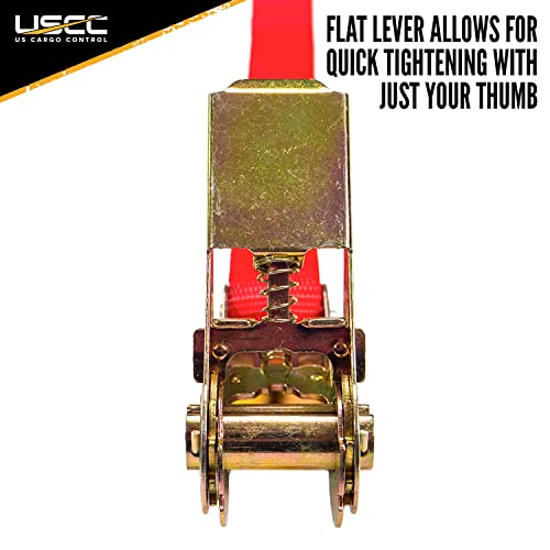 Us Cargo Control Endless Ratchet Strap, 1 Inch Wide X 20 Foot Long Open End Ratchet Strap, Red Endless Ratchet Strap Tie Down With Many Uses, Perfect Small Cargo Strap With Ratchet #TOP4