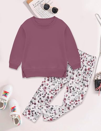 oklady Baby Girl Clothes Long Sleeve Sweatshirts and Floral Pants Slit Design Baby Clothes3