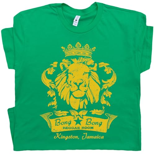 L - Reggae Bar T Shirt Vintage Reggae Shirt for Men Women Cool Lion Graphic Tee Vintage Reggae Music Shirts Rasta Tee Green