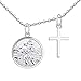 FJ Argent Sterling 925 Collier Saint Christophe et Collier Pendentif Croix avec ChaîNe De 18", Cadeau De Bijoux Christopher pour Femmes Enfant
