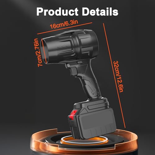 WoskjXas Handheld Auto Trockner 21V Turbo Gebläse mit 2*3000mAh Batterie und Ladegerät, Handgebläse Akku Auto Turbo Jet Blower Luftgebläse Akku Gebläse Tragbar Staubgebläse Reinigung für Staub Schnee
