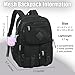 Lroiutian Mesh Backpack for Girls Boys, Heavy Duty Semi-Transparent Bookbag Womens Mens Backpacks for School, Beach, Swimming—Black