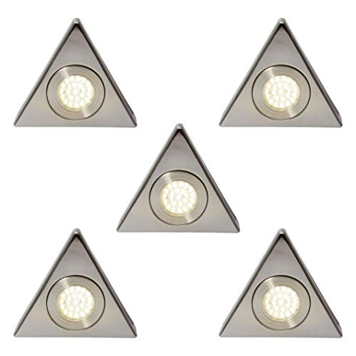 LITECRAFT Scott Triangular Under Kitchen Cabinet Light Integrated LED in Satin Nickel - (Pack of 5, Cool White) — image 1