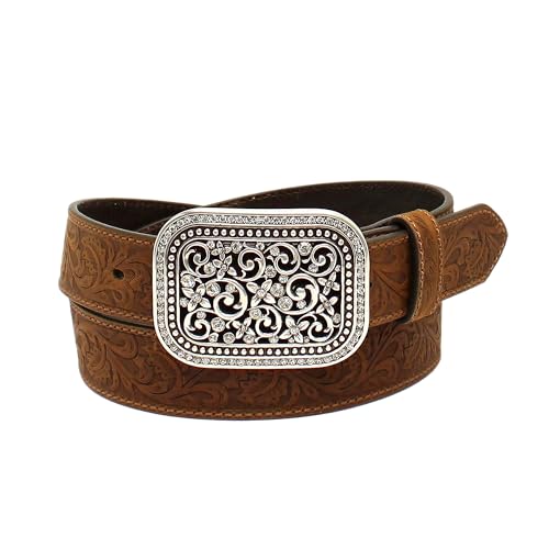 Ceinture Western Femme ARIAT en cuir élégant et boucle ciselée style cow-boy