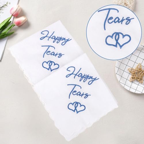 YSJCHEBS 2 Stück Hochzeitstaschentücher, Bestickte Taschentücher, Süße Einfache Taschentücher, Geschenktaschentücher, Hochzeitszubehör