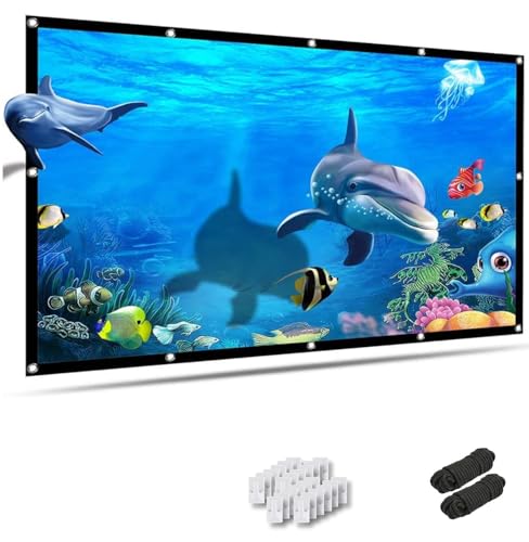 Image of MOIZ 120 inch Projector Screen 16:9 Foldable Anti-Crease Portable Projector Movies Screens for Home Theater Outdoor Indoor Support Double Sided Projection